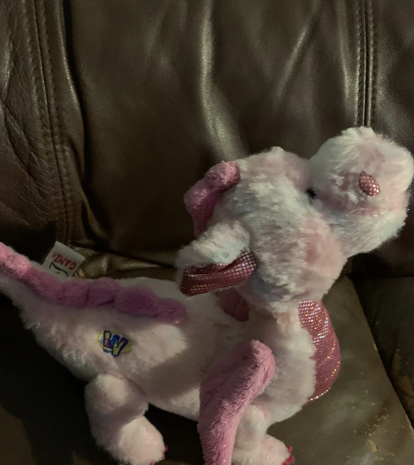 Retired Ganz Webkinz Whimsy Dragon HM156 Sparkly Pink PLUSH 11" NO CODE - Image 1 of 1