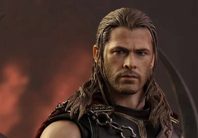 Hot Toys MMS416 Roadworn Thor CABEZA ESCULPIDA Escala 1/6 Retrato Ragnarok ¡NUEVO! Foto 1 de 4