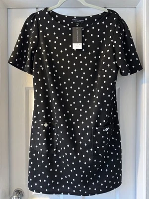 Dorothy Perkins Black Polka Dot Tunic New With Tags Size 12 - Image 1 of 4