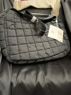 Valentino Orlandi Bolso de Mano Negro Nylon Acolchado Bolso Abombado con Correa de Marca NUEVO Foto 1 de 4