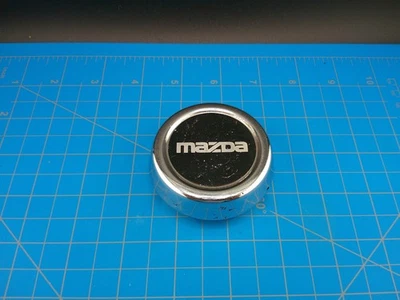 Mazda Wheel Center Cap Vintage Chrome Black Logo Genuine OEM Hub Cap Used - Image 1 of 4
