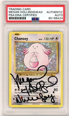 PSA Signed Megan Hollingshead Chansey 70/108 Holo Rare Pokemon XY Evolutions - Image 1 of 2