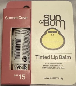 Bálsamo labial tintado Sun Bum FPS 15 Sunset Cove 0,15 oz 4,25 g. Bálsamo labial EXP 01/2026 - Imagen 1 de 5