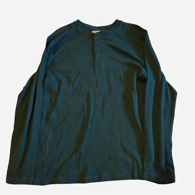 Magellan Outdoors Men’s XL Henley Shirt Green Waffle Knit Long Sleeve Classic... - Image 1 of 4