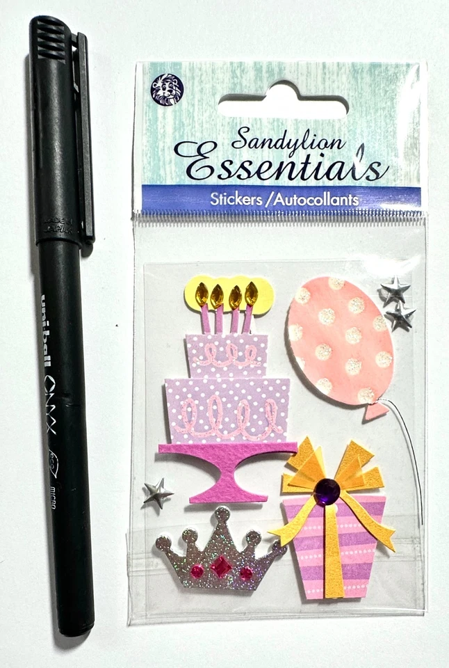 SandyLion Birthday Princess Stickers Scrapbooking Card Making Embellishments - Image 1 of 1