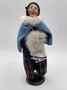 Byers' Choice “The Carolers” Woman Holding Skates W/Mitts LE 5/100 Signed 1995 - Picture 1 of 8