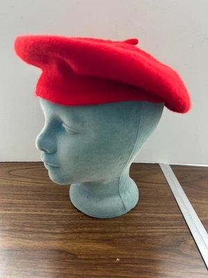 Sombrero Rojo Gorra Talla Única Boina Newsboy Lana Adulto Foto 1 de 4