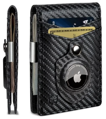 AirTag Wallet - RFID Blocking Mens Minimalist Money Clip Wallet for Airtag - ... - Image 1 of 4