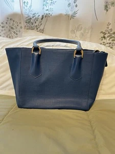 Dagne Dover Signature Laptop Travel Tote Coated Canvas Navy Blue - Picture 1 of 6