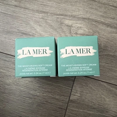 Lote 2 piezas Nuevo En Caja La Mer La Crema Hidratante Suave 0.24oz/7ml Tamaño de Viaje Foto 1 de 4