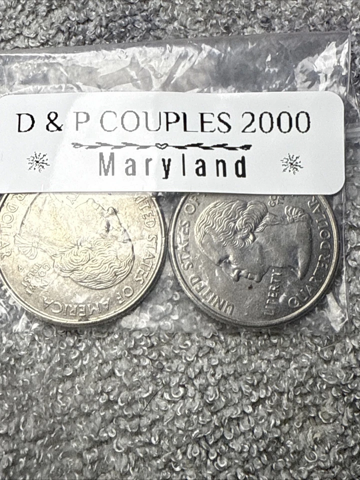2000 Maryland State D & P Couple Washington Quarters Circulated - Image 1 of 1