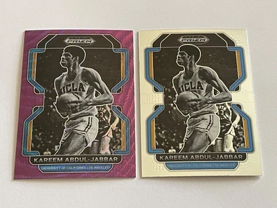 (2) Selecciones del draft Prizm 2022 Kareem Abdul-Jabbar #30 Purple Wave Prizm + Base Salón de la fama  Foto 1 de 3