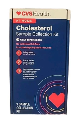 1 PACK • Health CHOLESTEROL At Home Test Sample Kit • EXP : 5/2027 NEW & SEALED  - Image 1 of 4