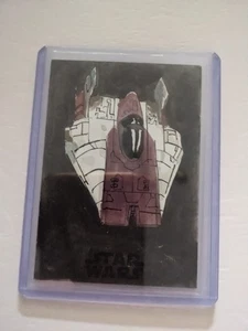 2018 Topps Star Wars The Last Jedi RZ-2 A-Wing 1/1  Sketch - Picture 1 of 2