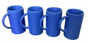Set Of 4 HTF Corelle Coordinates Stoneware Blue Coffee Mugs Cups 5” Tall 12 oz - Picture 1 of 9