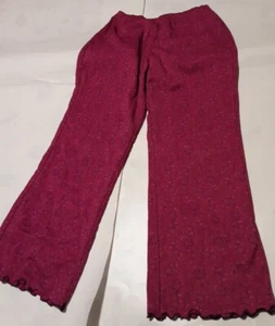 American Girl Girls Pink Elastic Waist Floral Paisley Pants S - Picture 1 of 8