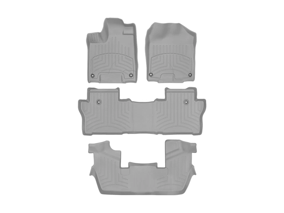 WeatherTech FloorLiners HP Mats for Honda Pilot 2016-2022 Complete Set- Grey - Image 1 of 4