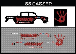 Hot Wheels (1/64), 55 Gasser "Massacre" Waterslide, Printed White First, Decals - Picture 1 of 5