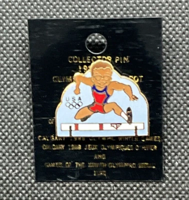 Seoul 1988 USA Olympic Team Mascot Pin. Track & Field Hurdles. Running. Sprint. - Image 1 of 3