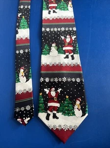 Men’s tie 58” Christmas Black Tie Rack 100% Silk 100% Silk - Picture 1 of 10