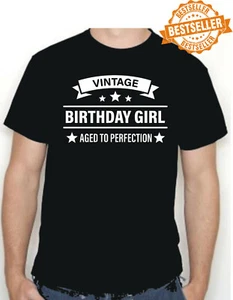 VINTAGE BIRTHDAY T-SHIRT / Tee / BIRTHDAY GIRL / UNISEX / PARTY / XMAS / S-XXL - Picture 1 of 12