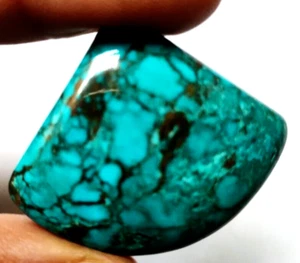 Natural Blue Turquoise 73.30 Ct. Spiderweb Fancy Cut Loose Gemstone Gift Pendant - Picture 1 of 6
