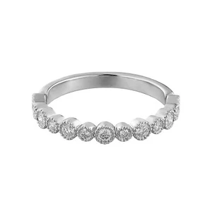 14K White Gold Anniversary Lab Grown Diamond Band MZ6448 - Picture 1 of 7