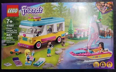 LEGO 41681 Friends Forest Camper Van and Sailboat Building Kit 487 Pcs Playset - Image 1 of 4