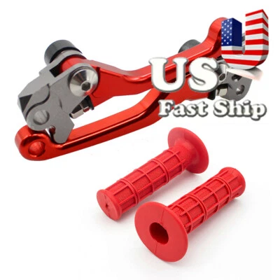 USA CNC Pivot Brake Clutch Lever Handle Grips Fit HONDA CR125R CR250R CRF150R - Image 1 of 4