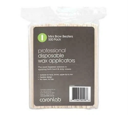 Caron Mini Brow Beaters Disposable Wax Applicators - 500 Count