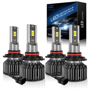 9005 9006 LED Headlights High Low Beam Bulbs 200W Super Bright 6000K Cool White - Picture 1 of 9