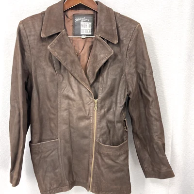 Chaqueta de cuero de colección Michael Hoban North Beach para mujer XS y2k de moda años 90 LEER Foto 1 de 4