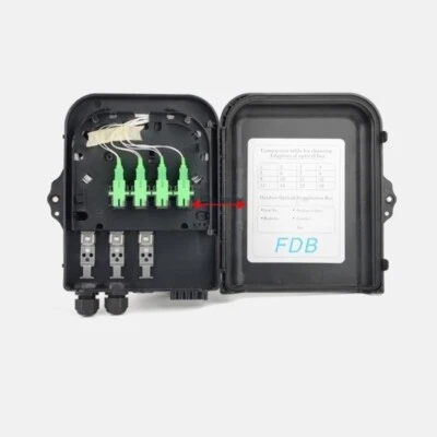 FTTH 1x8 PLC Optical Splitter Outdoor Distribution Box Fiber Optic Terminal Box - Image 1 of 4