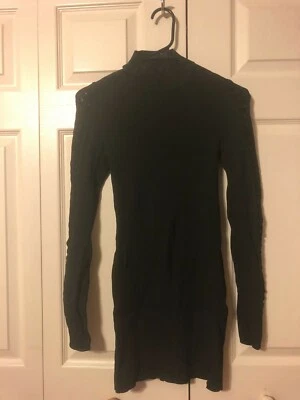 White House Black Market Dark Green Braid-Sleeve Tunic Sweater Size XS NEW - Image 1 of 4