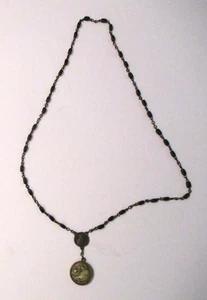 VINTAGE CATHOLIC RELIGIOUS CHRISTIAN ROSARY turned NECKLACE ~ VERY OLD ~ - Picture 1 of 3