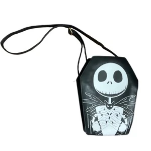 Black Jack Skellington Coffin Shape Crossbody Bag Nightmare Before Christmas - Picture 1 of 6