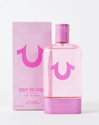 Fragancia True Religion para mujer: eau de parfum 3,4 oz en botella rosa y caja Foto 1 de 4