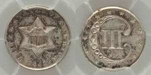 Beautiful 1851 Three-Cent Uncirculated Silver Coin PCGS Graded MS65 - Picture 1 of 4