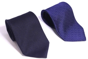 Lot of  2 Harold Powell 100% Silk Neck Ties Blue USA - Picture 1 of 19