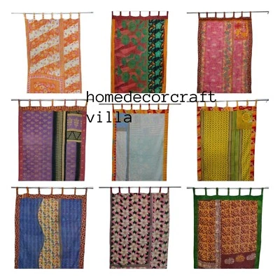 Lote de 5 piezas cortinas de ducha acolchadas para cortina de ventana Kantha surtidas mixtas hechas a mano Foto 1 de 3