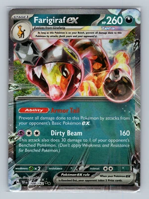Farigiraf EX 108/162 TEF sv05 Temporal Forces Double Rare Pokémon TCG NM - Image 1 of 3
