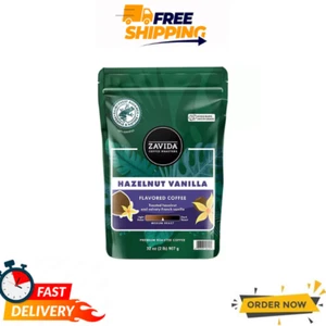 Zavida Hazelnut Vanilla Whole Bean Coffee 32 oz Flavored Roast - Picture 1 of 8