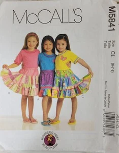 McCalls 5841 Sewing Pattern Girls Skirts w/ Appliques Size 6 7 8 Uncut - Picture 1 of 3