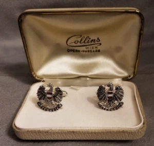 VTG 50's Collins Wien Opern-Passage Austrian Cuff Links Osterreich - Picture 1 of 6