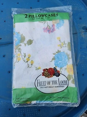 NUEVO DE COLECCIÓN 2 Fundas de Almohada Rosas Flores Shabby Chic Fruta del Telar Foto 1 de 4