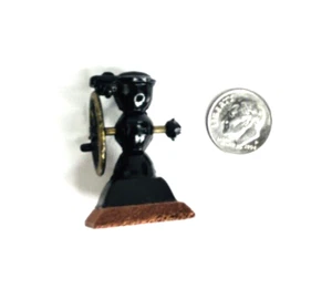 Dollhouse Miniature Metal Coffee Grinder Black Die Cast 1 3/8" H X 3/4" W - Picture 1 of 8