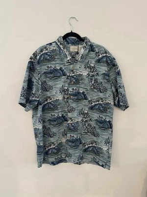 Trader Bay Men's Size XL Short Sleeve Blue Hawaiian Shirt - Image 1 of 4