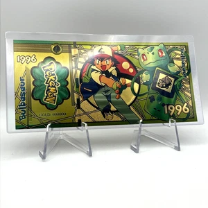 Bulbasaur - 24k Gold Foil Banknote - PREMIUM Pokemon Collectible Bill +SLEEVE! - Picture 1 of 2