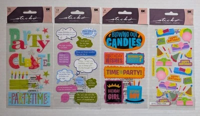 Birthday Themed Scrapbooking Stickers Lot Of 4 By Sticko - Image 1 of 2