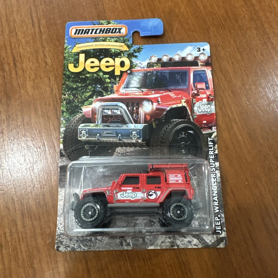 2015 Matchbox Jeep Anniversary Edition Jeep Wrangler Superlift RED